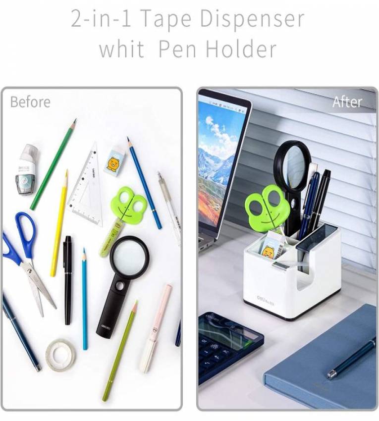 Deli DÉVIDOIR SCOTCH + ORGANISATEUR DELI SMART E809, tape dispenser